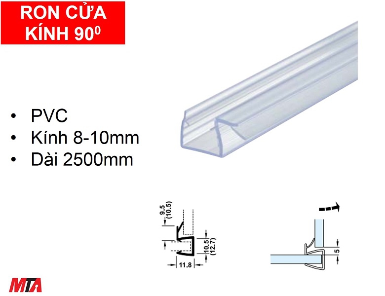 Ron cửa kính 90 độ Hafele 950.50.002 kính dày 8-10mm
