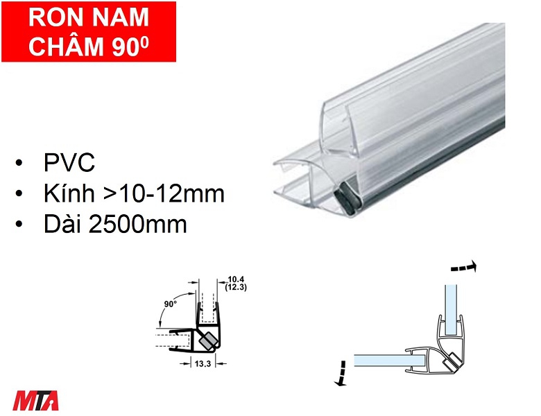 Ron cửa kính nam châm 90 độ Hafele 950.50.027 kính dày 11-12mm