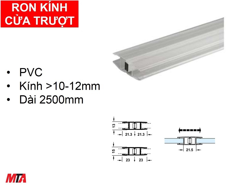 Ron cửa kính cửa trượt Hafele 950.50.033 kính dày 11-12mm
