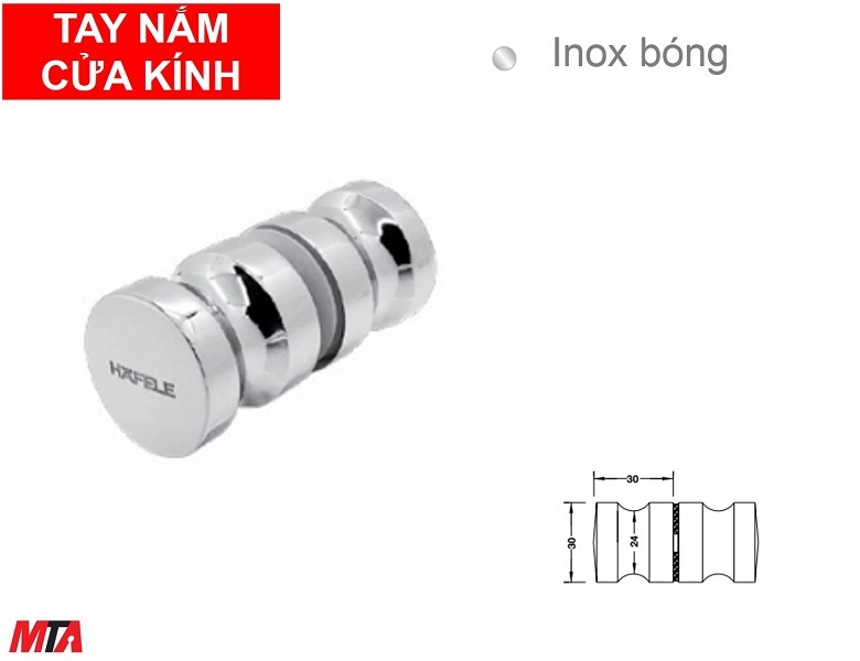 Tay nắm cửa kính Hafele 981.71.122 màu crome bóng