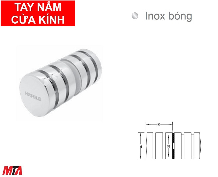 Tay nắm cửa kính Hafele 981.71.142 màu crome bóng