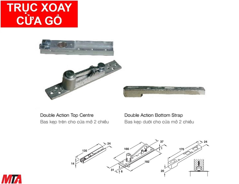 Trục xoay bản lề sàn cho cửa gổ Hafele 932.79.090