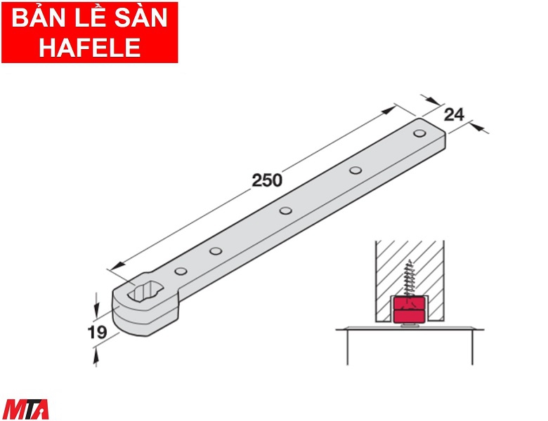 Bas kẹp dưới bản lề sàn GEZE 932.10.270