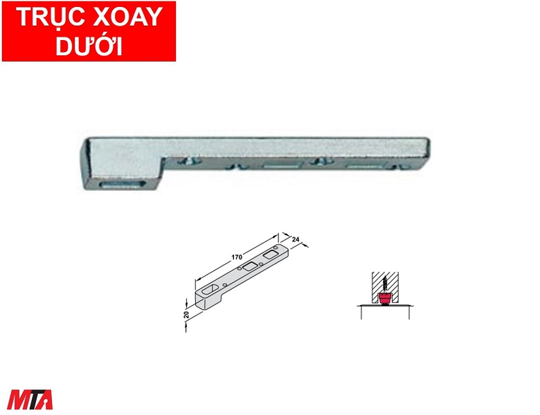 Trục xoay dưới ban lề sàn Hafele 932.84.900