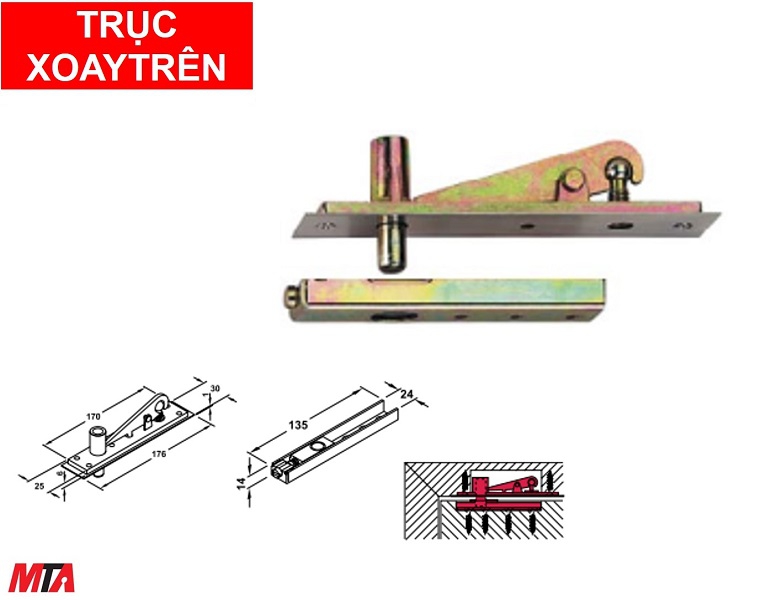 Trục xoay trên bản lể sàn Startec 932.84.901