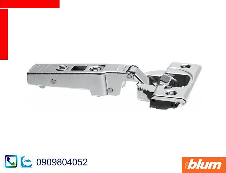 Bản lề giảm chấn Blum 71B9550 trùm ngoài cho gỗ dày góc mở 95 độ màu nickel