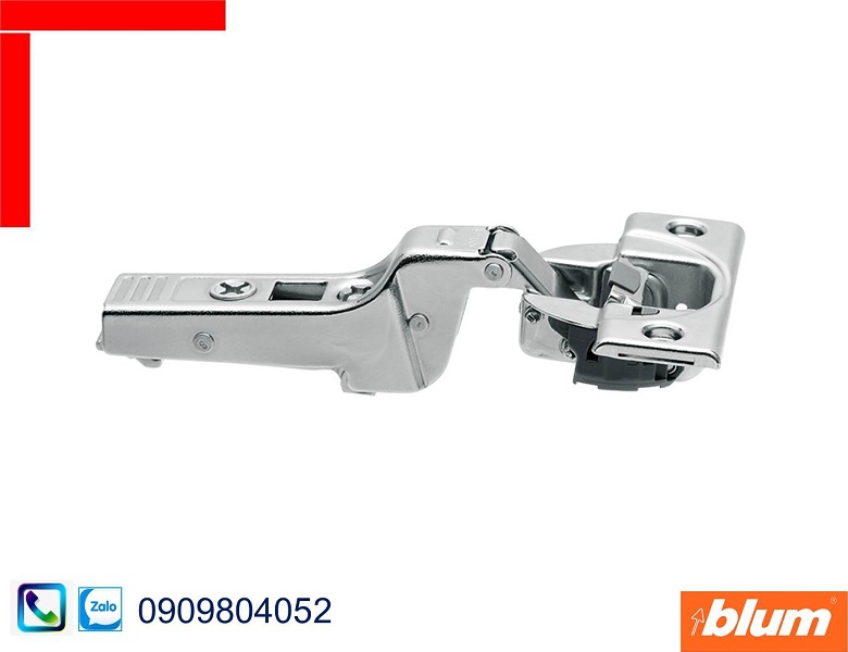 Bản lề giảm chấn Blum 71B9650 trùm nửa cho gỗ dày góc mở 95 độ màu nickel