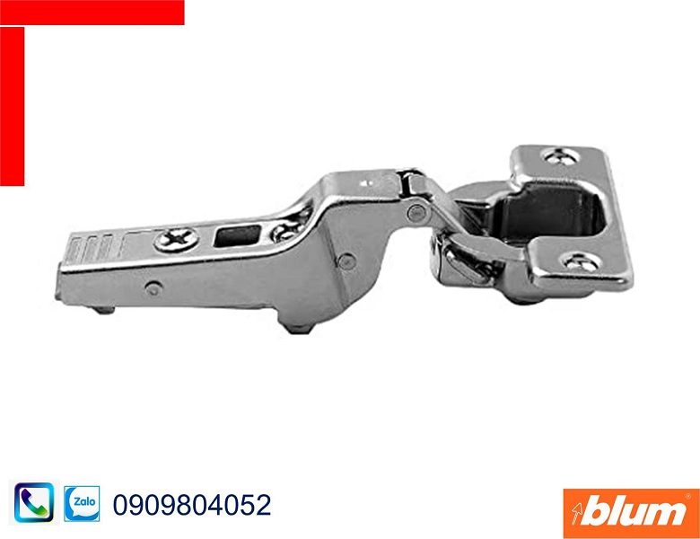 Bản lề giảm chấn Blum 71T9650 trùm nửa cho gỗ dày góc mở 95 độ màu nickel