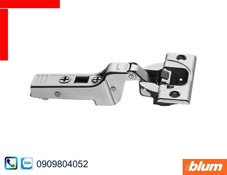 Bản lề giảm chấn Blum 75B1650 trùm nửa góc mở 107 độ màu nickel