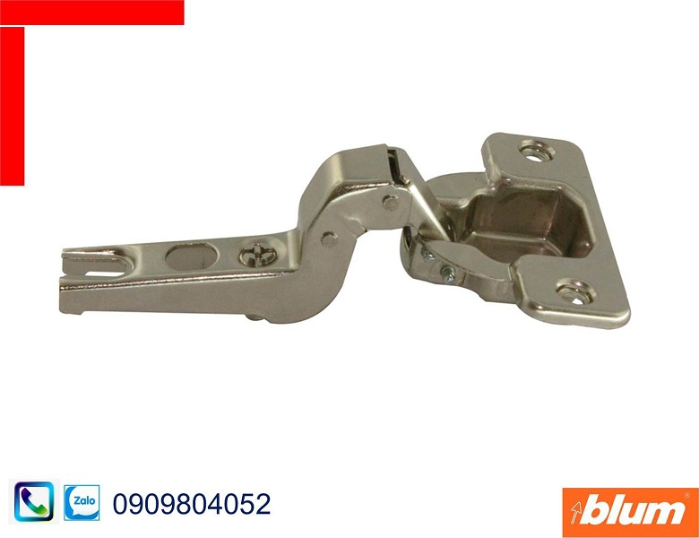 Bản lề tủ Blum 91M2650 trùm nửa góc mở 100 độ màu nickel