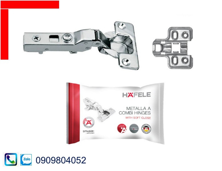 Bản lề giảm chấn Hafele 483.01.721 DIY trùm nửa inox 304