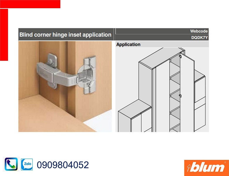 Bản lề giảm chấn Blum 71B9650 trùm nửa cho gỗ dày góc mở 95 độ màu nickel