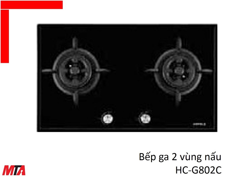 Bếp ga Hafele HC-G802C 495.06.053 với 2 vùng nấu