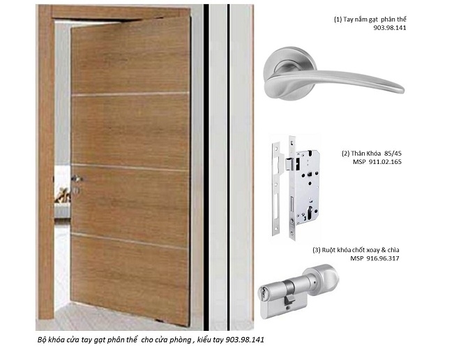 Bộ khóa cửa Hafele tay gạt phân thể SUS304 - 903.98.141