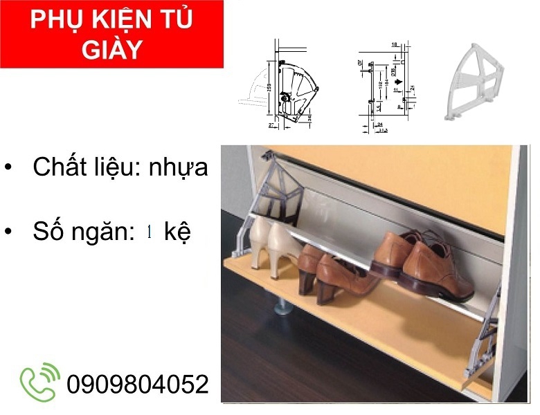Kệ giày Hafele 892.14.719 một kệ màu trắng