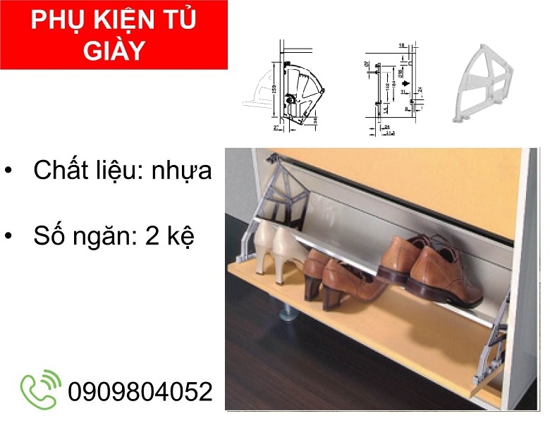 Kệ giày Hafele 892.14.742 hai kệ màu trắng