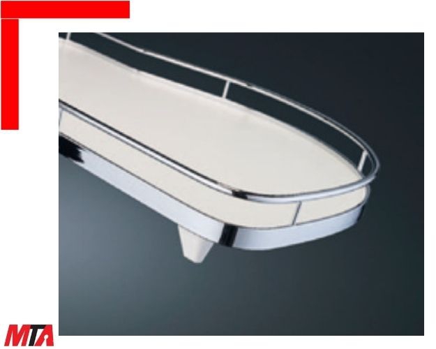 Kệ góc Hafele Kessebohmer Leman II 541.32.670 – 2 khay Chrome – Phiên bản xoay phải cho cánh tủ 450 mm