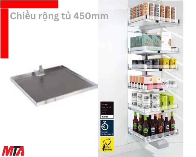 Tủ đồ khô Hafele Kessebohmer CONVOY Lavido 549.62.904 - Hệ kho 5 tầng - Tủ rộng 450mm