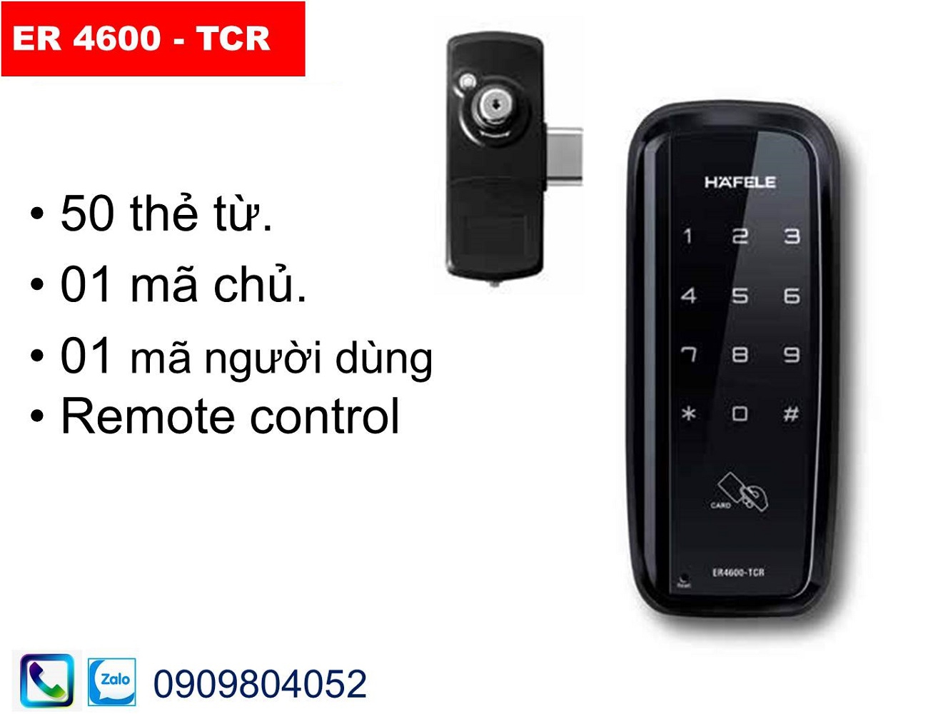 Khóa điện tử Hafele ER4600-TCR 912.05.721 cho cửa sắt