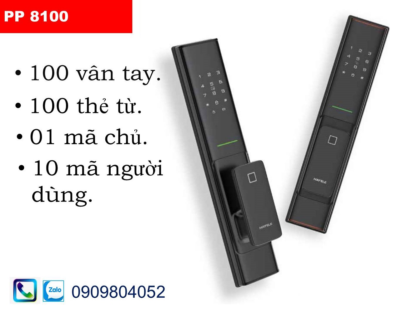 Khóa vân  tay Hafele PP8100 màu đen 912.20.286