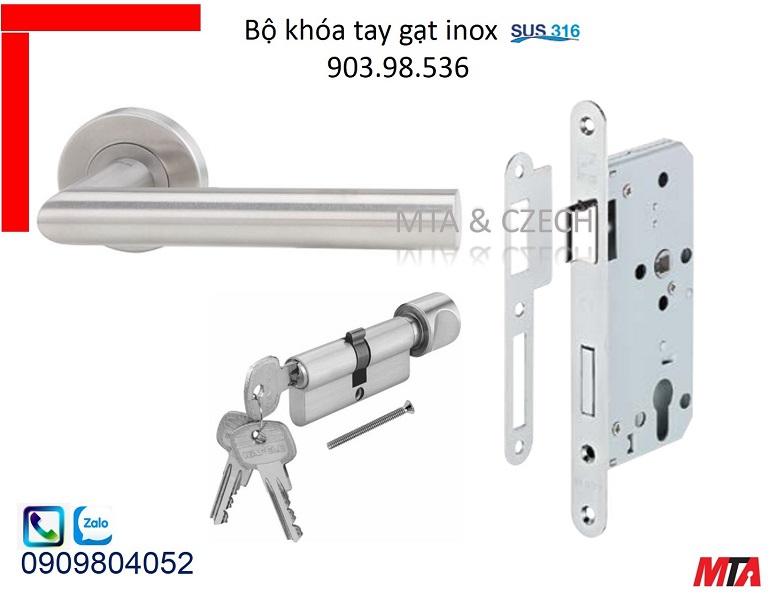 Khóa tay gạt hafele 903.98.536 inox316 chiều dài tay135mm