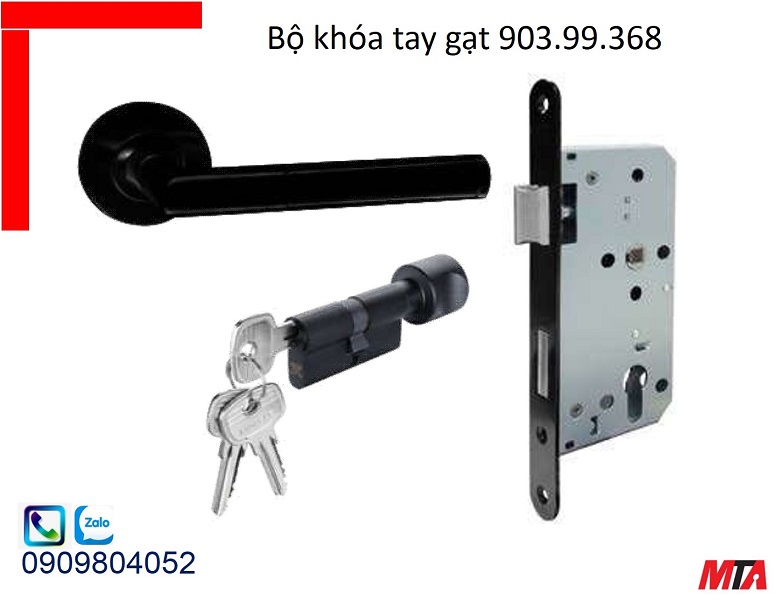 Khóa tay gạt hafele 903.99.368 Inox304 mạ đen mờ