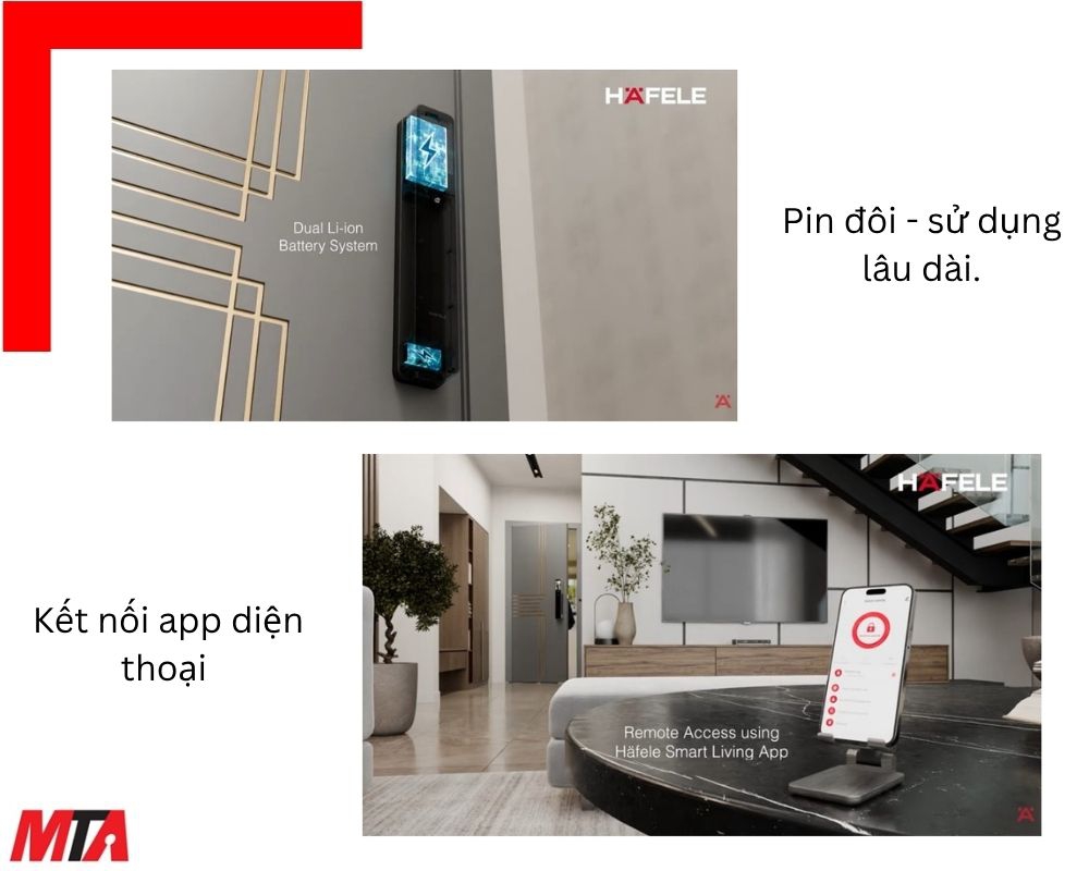 Khóa điện tử Hafele Infinity PP2502W MSP 499.21.223 – Mở khóa bằng lòng bàn tay và nhận diện khuôn mặt