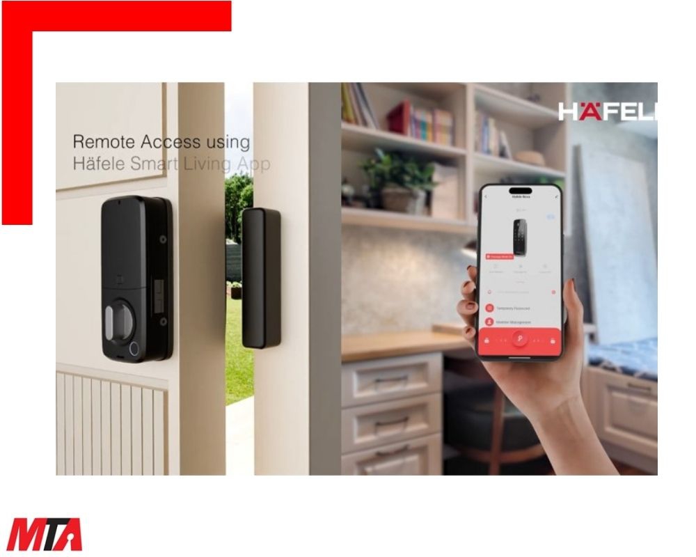 Khóa điện tử Hafele Nova MR2501B MSP 499.21.226 – Khóa vân tay kết nối App cho cửa gỗ mở xoay và cửa trượt