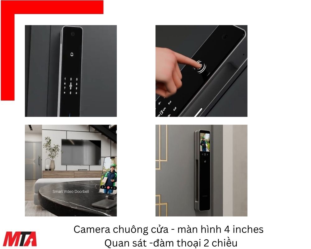 Khóa điện tử Hafele Infinity PP2502W MSP 499.21.223 – Mở khóa bằng lòng bàn tay và nhận diện khuôn mặt