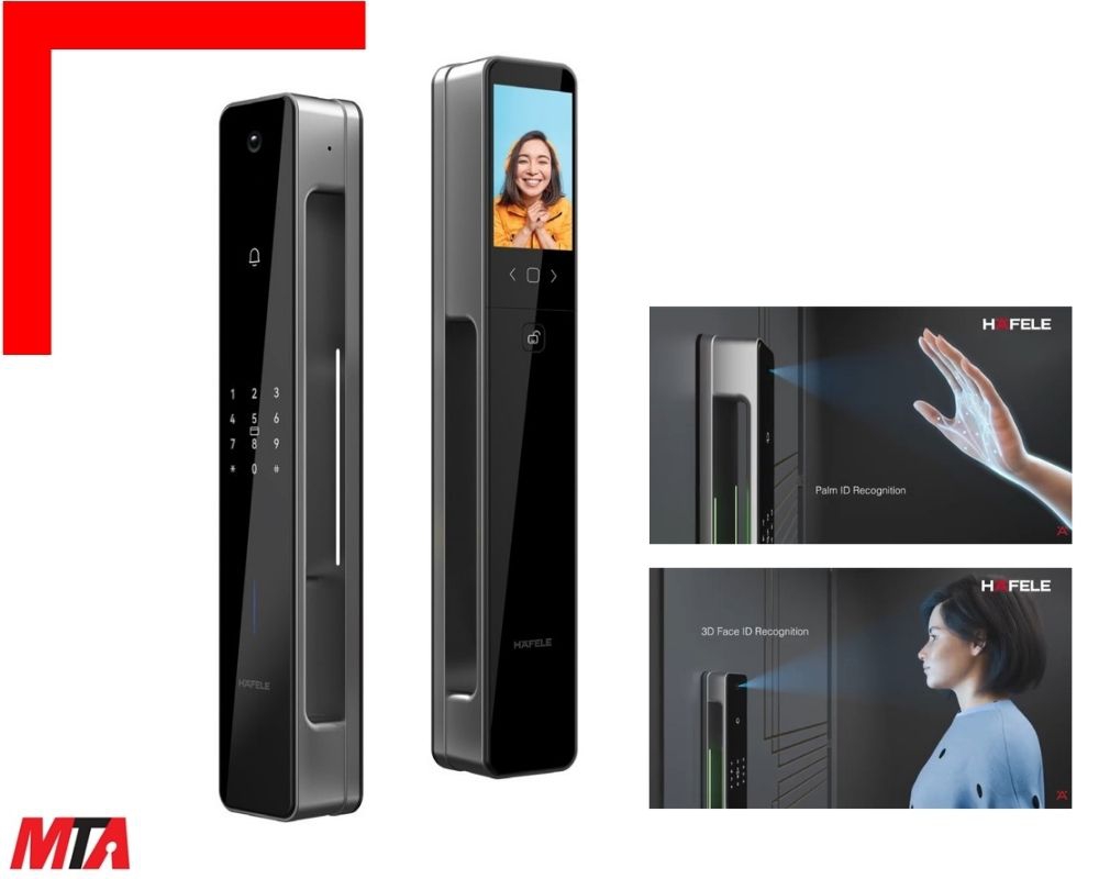 Khóa điện tử Hafele Infinity PP2502W MSP 499.21.223 – Mở khóa bằng lòng bàn tay và nhận diện khuôn mặt
