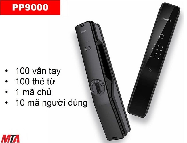 Khóa vân tay Hafele PP9000 màu đen 912.20.691 tay nắm kéo