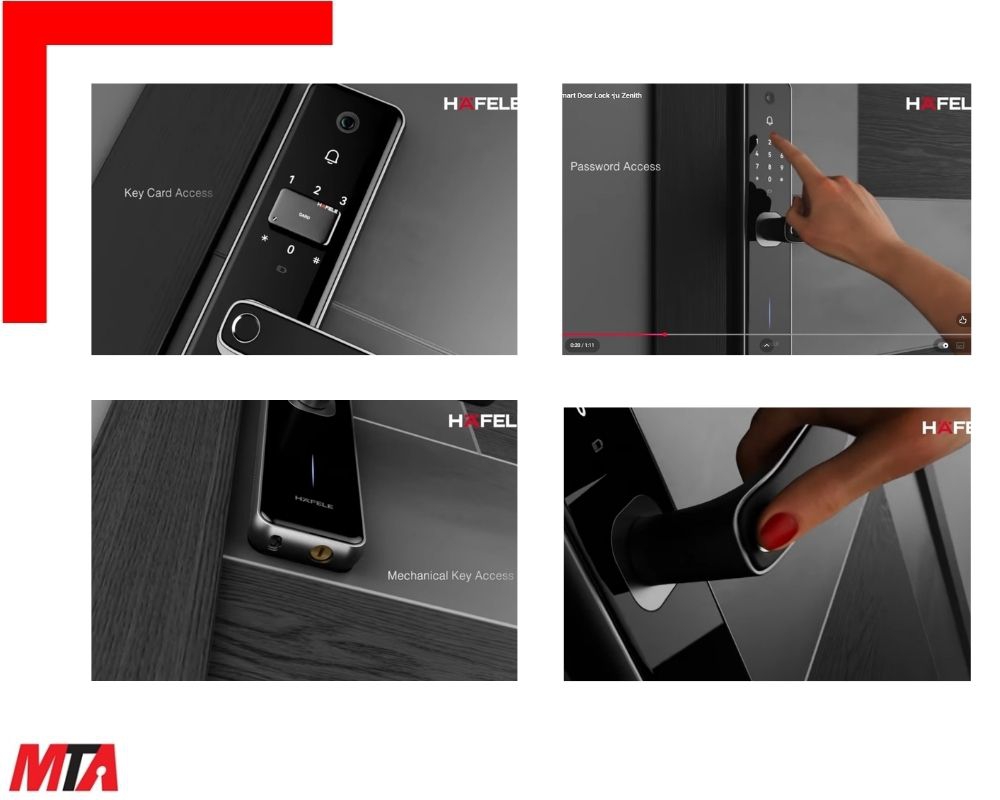 Khóa điện tử Hafele Zenith ML2501W 499.21.225 – tích hợp camera, đàm thoại video 2 chiều