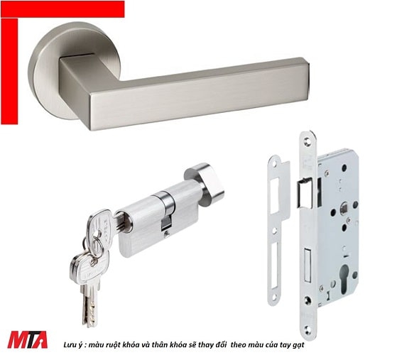 Khóa tay gạt DIY E hafele 499.63.632 màu nickel mờ cho cửa phòng