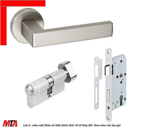 Khóa tay gạt DIY E hafele 499.63.636  màu nickel mờ cho phòng vệ sinh