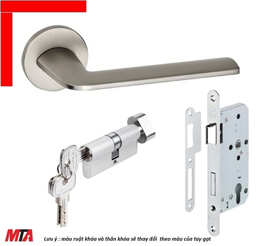 Khóa tay gạt hafele DIY set A 499.63.600 màu nickel mờ cho cửa phòng