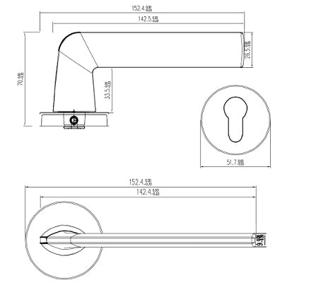 Khóa cửa hafele DIY set A 499.63.603 màu vàng PVD cho cửa phòng