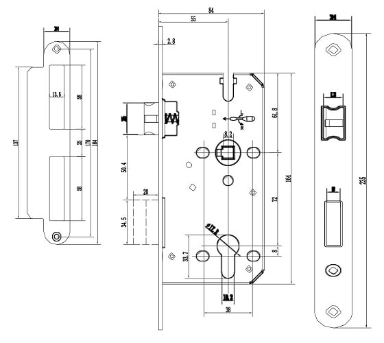 Khóa cửa phòng vệ sinh hafele DIY set B 499.63.613 màu đen mờ