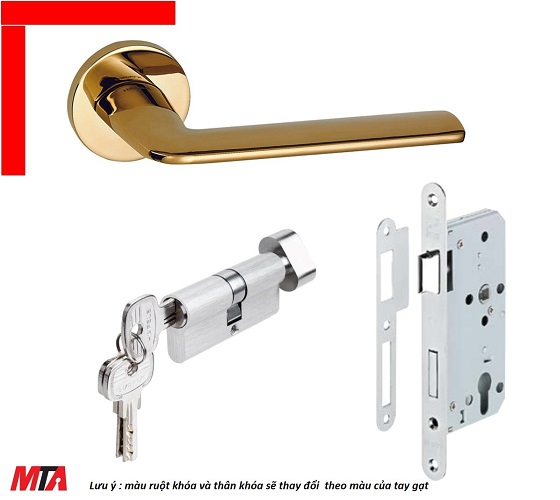 Khóa cửa hafele DIY set A 499.63.603 màu vàng PVD cho cửa phòng