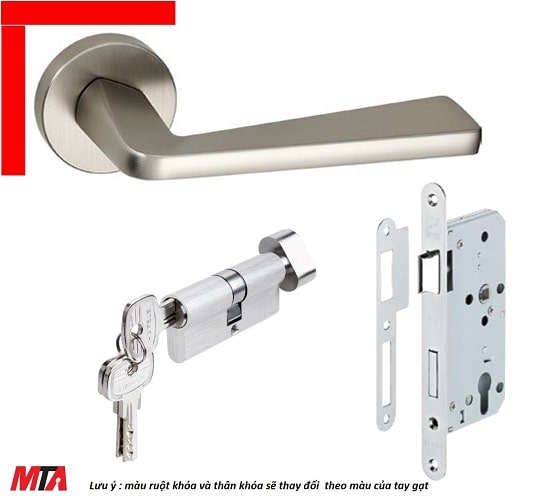Khóa cửa hafele DIY set D 499.63.624 màu nickel mờ cho cửa phòng