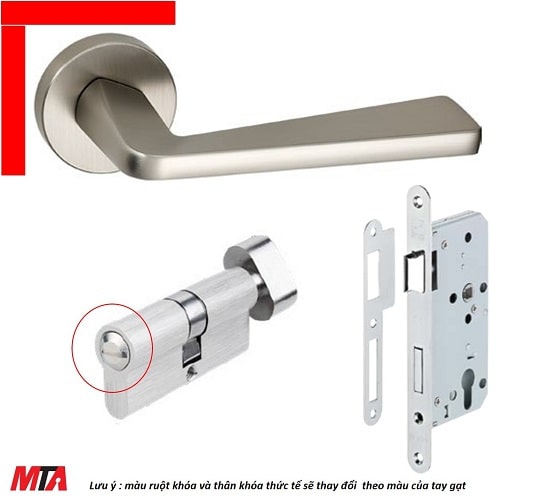 Khóa cửa hafele DIY set D 499.63.628 màu nickel mờ cho phòng vệ sinh