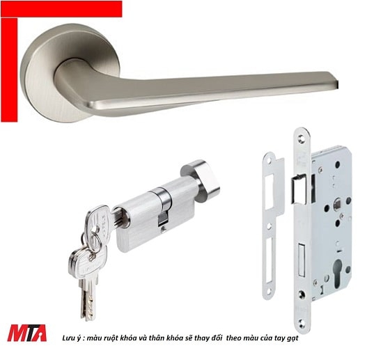 Khóa cửa phòng ngủ tay gạt hafele DIY set C 499.63.616 màu nickel mờ