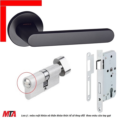 Khóa cửa phòng vệ sinh hafele DIY set B 499.63.613 màu đen mờ