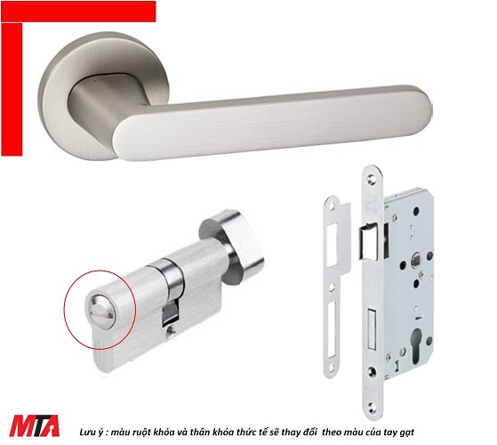 Khóa cửa tay gạt hafele DIY set B 499.63.612 màu nickel mờ cho cửa phòng vệ sinh