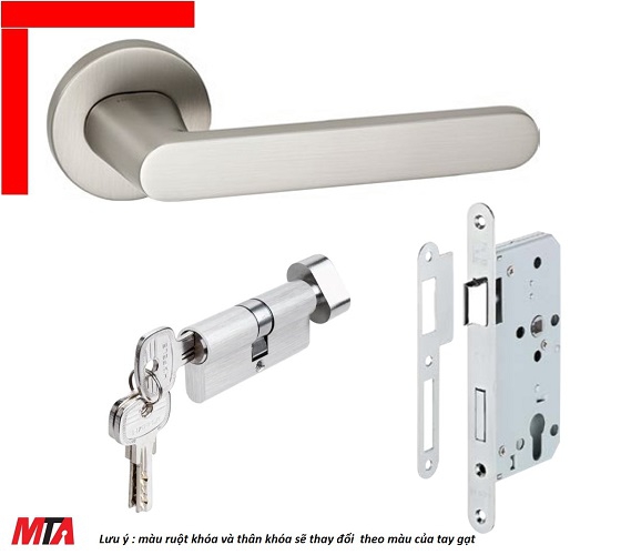 Khóa cửa tay gạt hafele DIY set B 499.63.608 màu nickel mờ cho cửa phòng