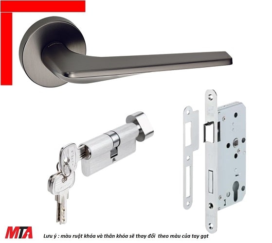 Khóa gạt hafele DIY set C 499.63.618 màu Xám Ghi cho cửa phòng