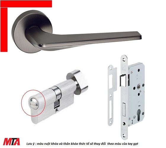 Khóa gạt hafele DIY set C 499.63.622 màu Xám Ghi cho cửa phòng vệ sinh