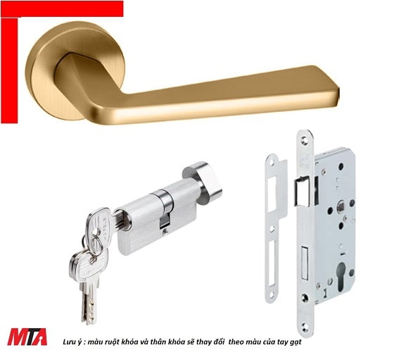 Khóa phân thể hafele DIY set D 499.63.627 màu đồng bóng cho cửa phòng