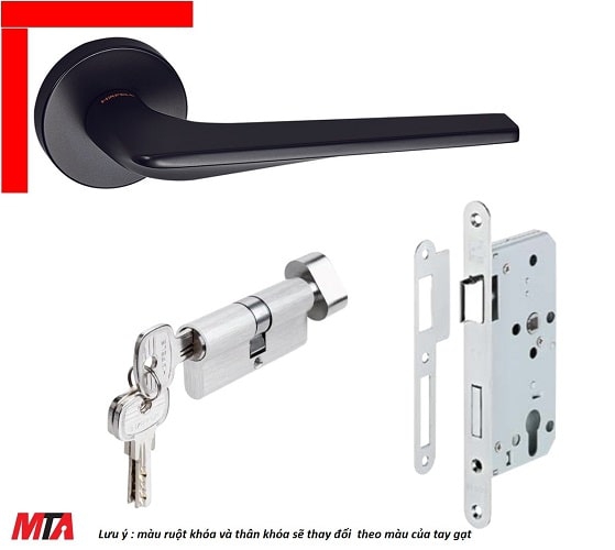 Khóa tay gạt cao cấp hafele DIY set C 499.63.617 màu đen mờ cho cửa phòng