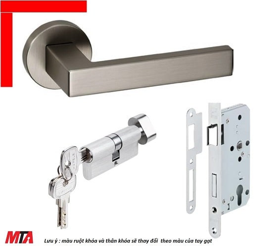 Khóa tay gạt DIY E hafele 499.63.634 màu xám ghi cho cửa phòng