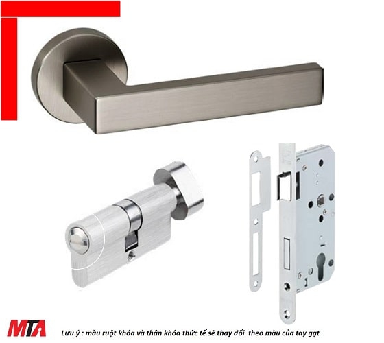 Khóa tay gạt DIY E hafele 499.63.638 màu xám ghi cho cửa phòng vệ sinh
